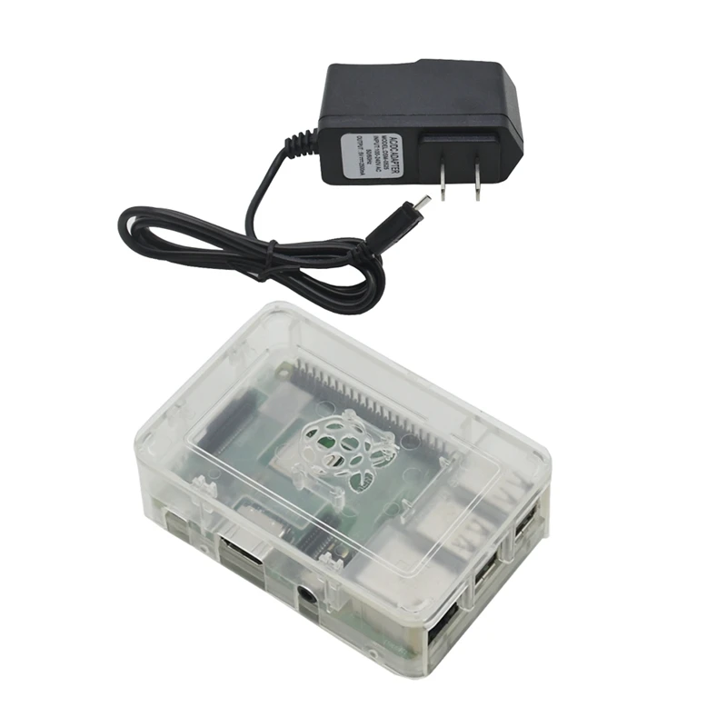 Для Raspberry Pi 3 Model B+(Plus)+ Abs чехол+ 5V 2.5A Мощность адаптер с поддержкой Wi-Fi и Bluetooth Декодер каналов кабельного телевидения штепсельная вилка стандарта США