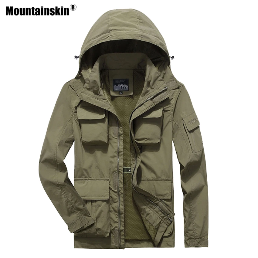 Mountainskin мужские походные быстросохнущие куртки для спорта на открытом воздухе 7XL для альпинизма, кемпинга, рыбалки, треккинга, Мужские дышащие одноцветные пальто VA680