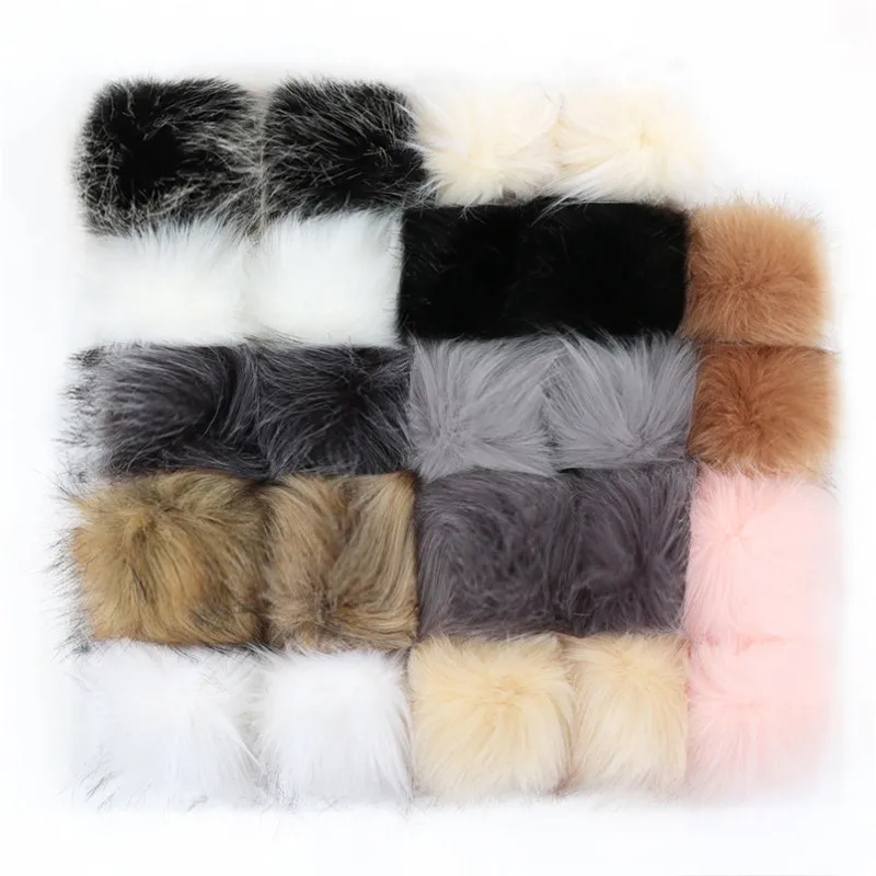 Sewing Threads 24pcs 8/10cm Coloful False Hairball Hat Ball Fur Pompom Fake Fox Fur Shoes Ball Pom Pom DIY Handmade Hat Clothing Accessories Adhesive Fastener Tape