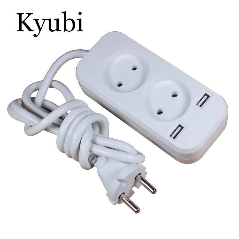 

2 slot European 2A 5V USB extension socket with 1.5m CCA cable KE-03-1.5