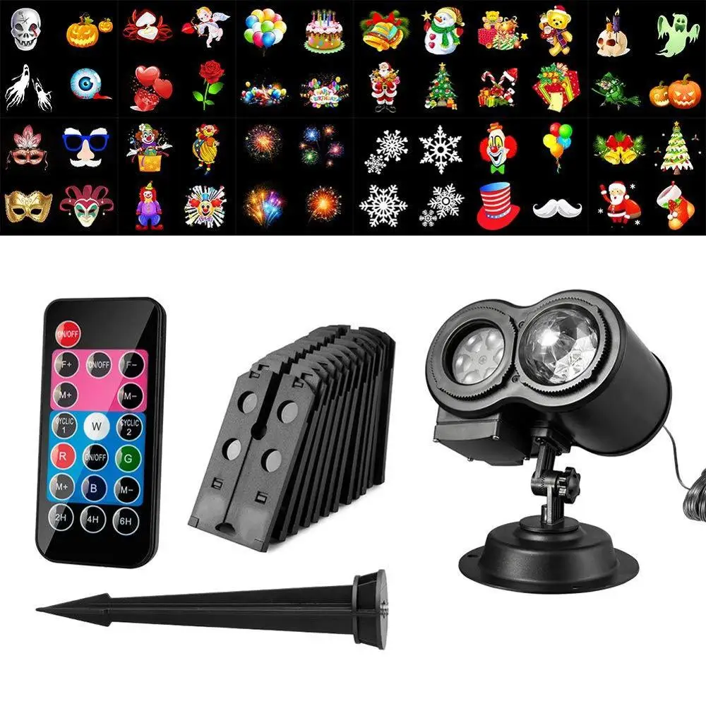 

DJ Light Fog Machine Lighting Christmas Home Decoration Laser Projector Par Led 12 Patterns Led Beam Strobe Light Data Show