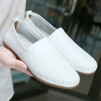 

Brand Men Shoes Leather Casual Breathable Men Loafers Shoes Genuine Leather Soft Moccasins Driving Shoes Summer Shoes Size 47