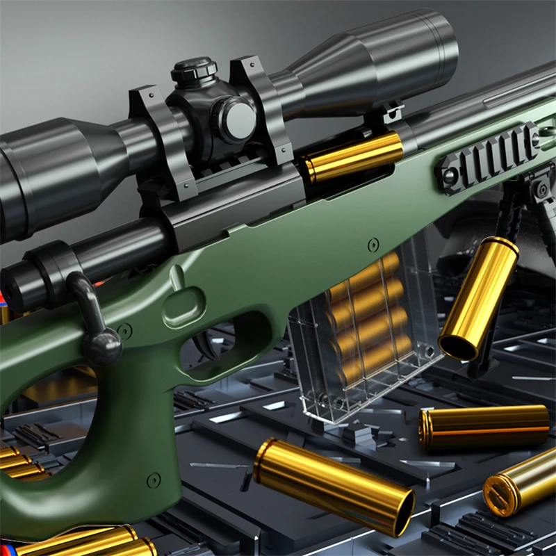 Игрушечный пистолет AWM с мягкими пулями игрушечный снайперский awm большая модель