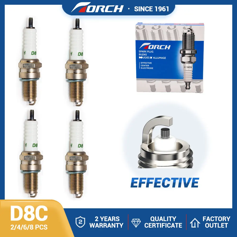 

D8EA D8C Spark Plug for CB125S CB350F CB650C CL100 XL100 XL125 XR250 GL1000 125cc 150cc 200cc CF250 Motorcycle Scooter ATV Quad