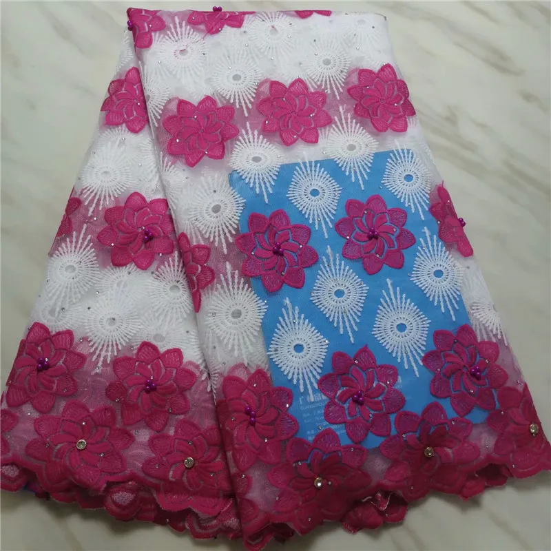 Блестки тюль ткань последние высококачественные свадебные кружева Нигерия вышивка сетка кружево гипюровое ткань черный, розовый - Цвет: 26
