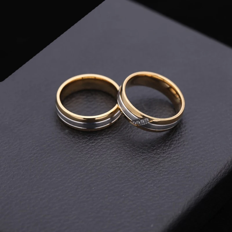 Gold Silver Color Couples Rings Rhinestone Bride Wedding Stainless Steel Ring Unisex Women Men Fashion Jewelry Gifts WC075 wedding rings couple rings fashion rings fashion ring stainless steel rings finger rings metal rings
