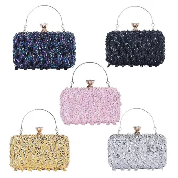 

2020 new Korean version of the evening bag women's clutch bag evening dress sequin chain ladies messenger bag