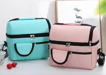 

Double-layer insulation lunch bag fresh-keeping refrigerated bag hand bag shoulder bag