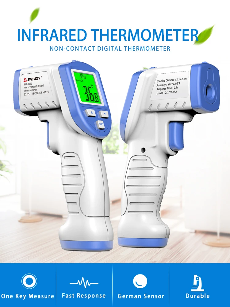 

Professional IR Infrared Digital Thermometer Non Contact Forehead Temperature Gun High Precision Baby Adult Temperature Detector