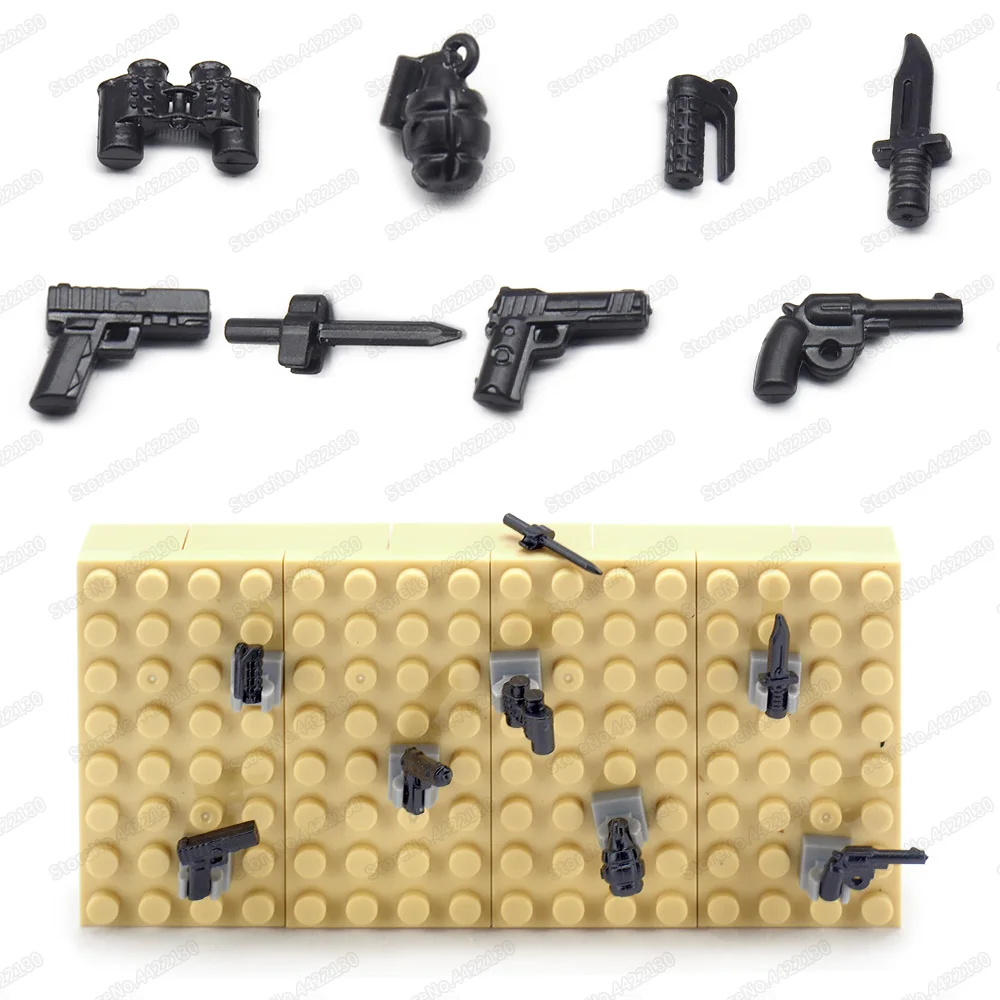 Assembly Military Weapons Building Block Guns WW2 Figures Equipment
