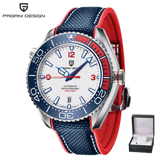 PAGANI DESIGN Men's Automatic Mechanical Watch Ceramic Bezel 100M Waterproof NH35A Movement Luxury Sapphire Glass Watch for Men 