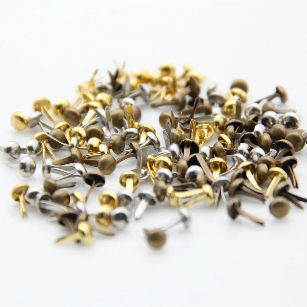 500pc MultiColor 4.5MM Round Metal Mini Brads Studs Spike For Scrapbooking Embellishment Fastener DIY Handmade Craft