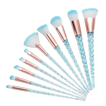 

10Pcs Individuality Spiral Brushes Powder Brushes Set Colorful Facial Foundation Contour Eye Shadow Eyeliner Lip Makeup Brush Co