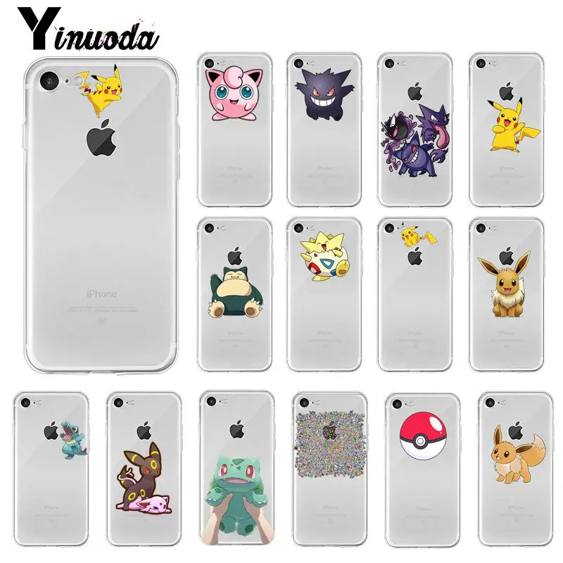 

Yinuoda cartoon pokemons eevee pika pikachu Phone Case for iPhone 8 7 6 6S Plus X XS MAX 5 5S SE XR 10 Cover 11 pro max