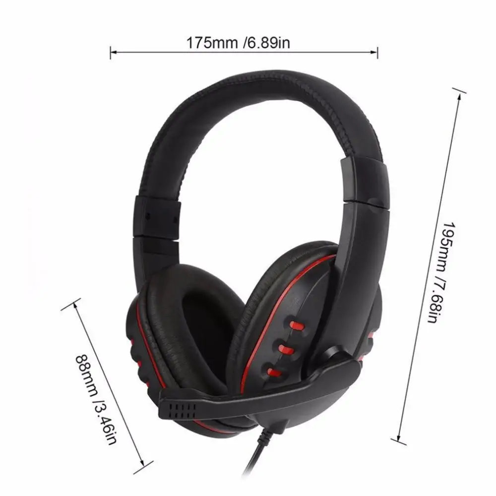 3 5mm Wired Headphones Gaming Gamer Headset Game Earphones with Microphone Volume Control for Tablet PC Xbox One