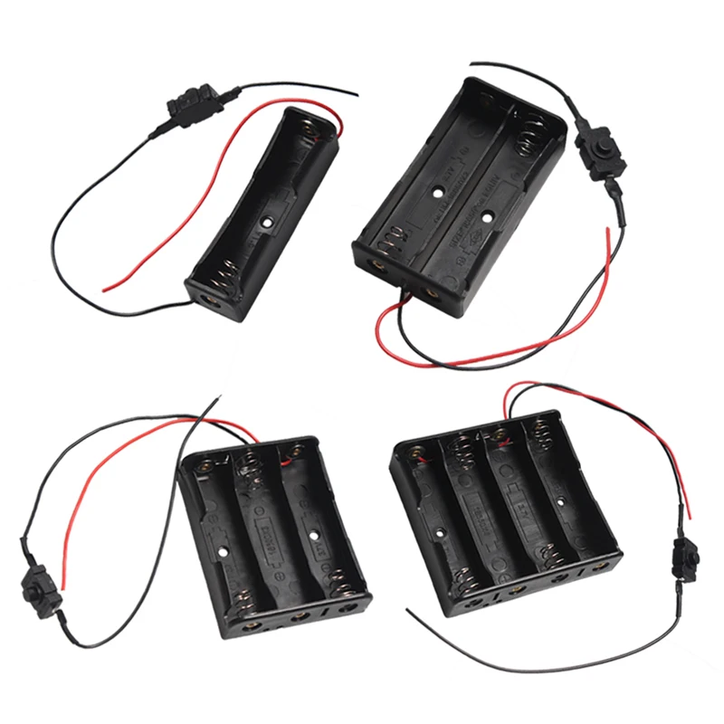 

15pcs/lot MasterFire Plastic 1x 2x 3x 4x 3.7V 18650 Batteries Clip Storage Holder Box Case Shell With On&Off Switch Wire