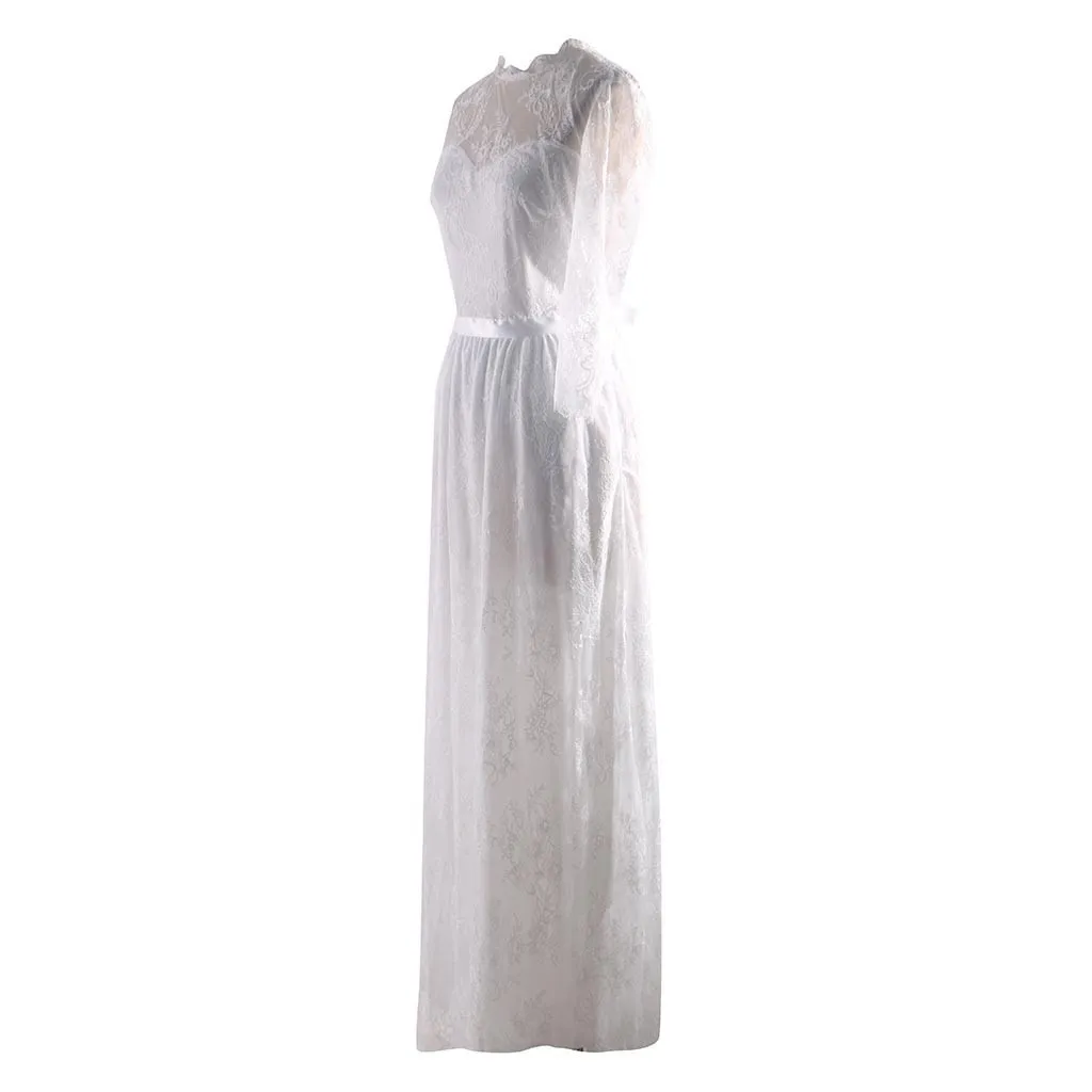 Женское платье для свадебной вечеринки, кружевное платье макси, женское платье принцессы белого цвета и цвета слоновой кости, Свадебное бальное платье, торжественное платье# g3
