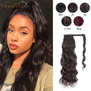 

Vigorous Wrap Synthetic Ponytail Hair Extensions For Women Long Wavy Clip In Hair Tail False Hair Pony Tail Hairpiece