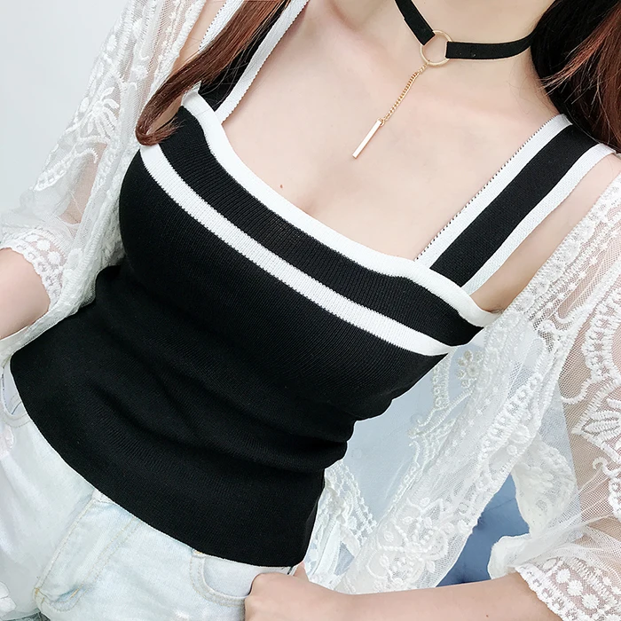 style 03 23 стиля на выбор-Летняя женская Трикотажная майка с бретельками и открытыми плечами, женская трикотажная кофточка, короткие футболки без рукавов - Цвет: style 03