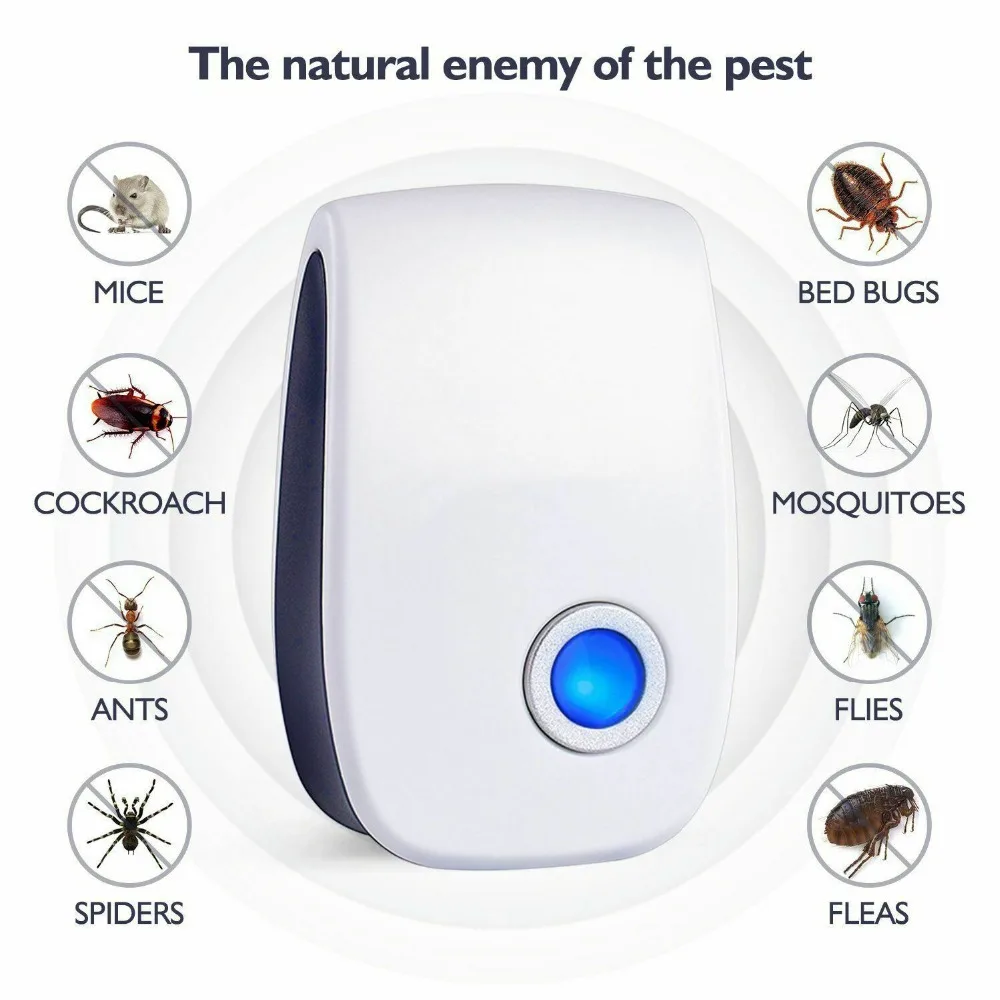 

Ultrasonic Reject Pests Repellent Electronic Insect Cockroach Killer Household Fly Rodent Repeller Mosquito Killer Pest Control