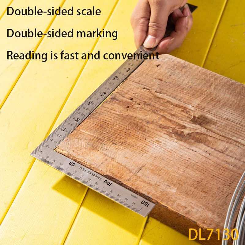 Deli DL7130 Square Steel Ruler : 150x300mm Woodworkers, electricians Ǵ η ƿ   