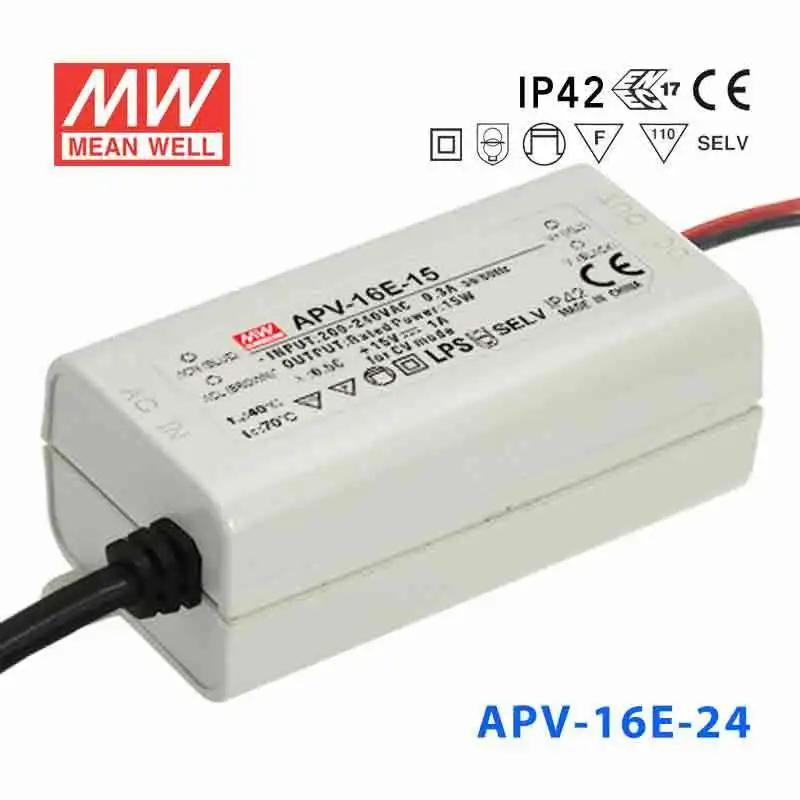 LED-Schaltnetzteil 5V 2600mA 13W IP42 APV-16E-5 von Meanwell 