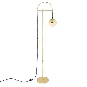 

Creative simple floor lamps glass ball standing lamp chrome gold for living room bedroom new design art home decoration lighting