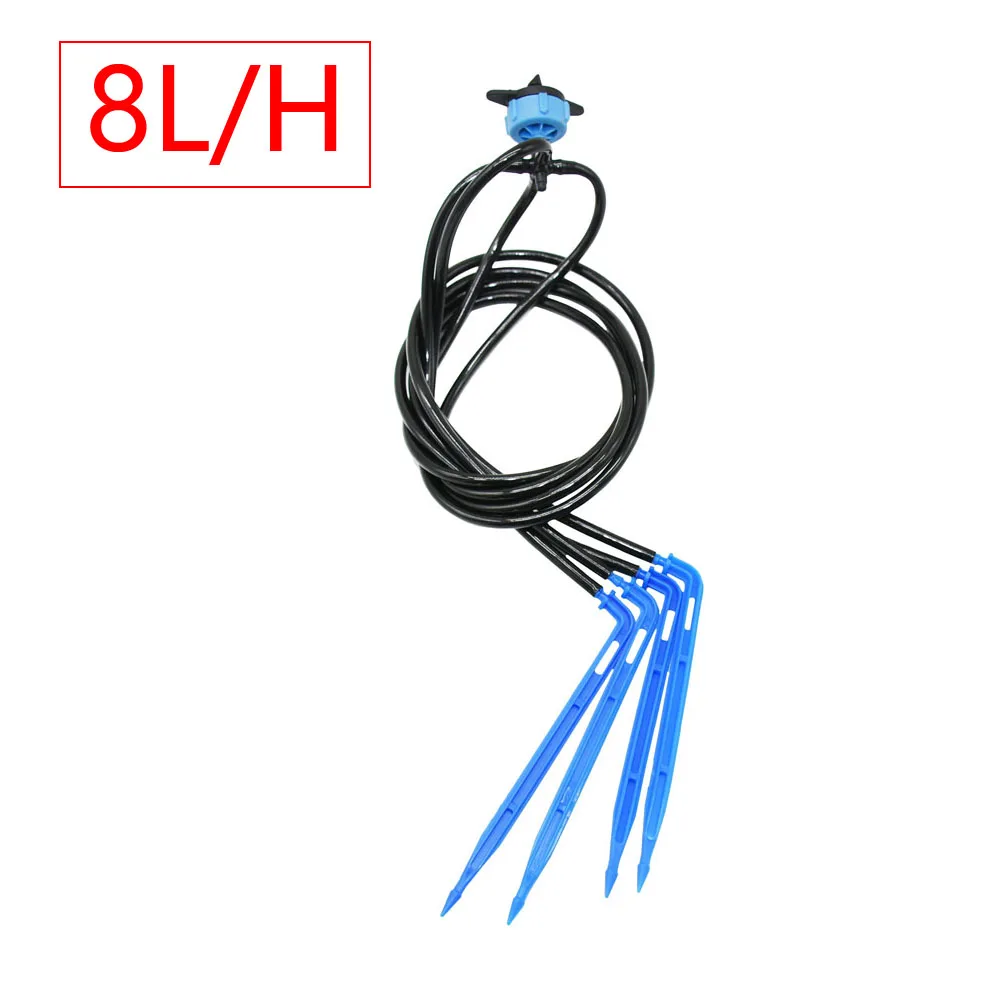 Drop Irrigation System For Bonsai Spider Distribution Assembly With 2/4-Way Elbow Arrow 2/4/8 L/H Dripper Drip Emitters Kits 