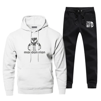 

The Mandalorian Tracksuit Men's Sportswear Sets Brand Star Wars Fashion 2 Piece Sweatshirt + Sweatpants 2020 Hip Hop Spring Set