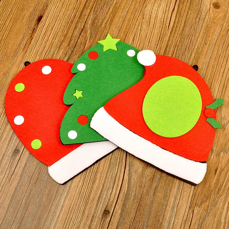 

2020 Christmas Decorations Christmas Coasters Non-woven Santa Claus Gloves Placemat Christmas Table Decoration