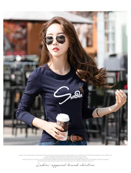 

Women Gray T-shirts 2018 Autumn New Long sleeve Button V-neck Solid Tee Casual Hypertrophy Loose