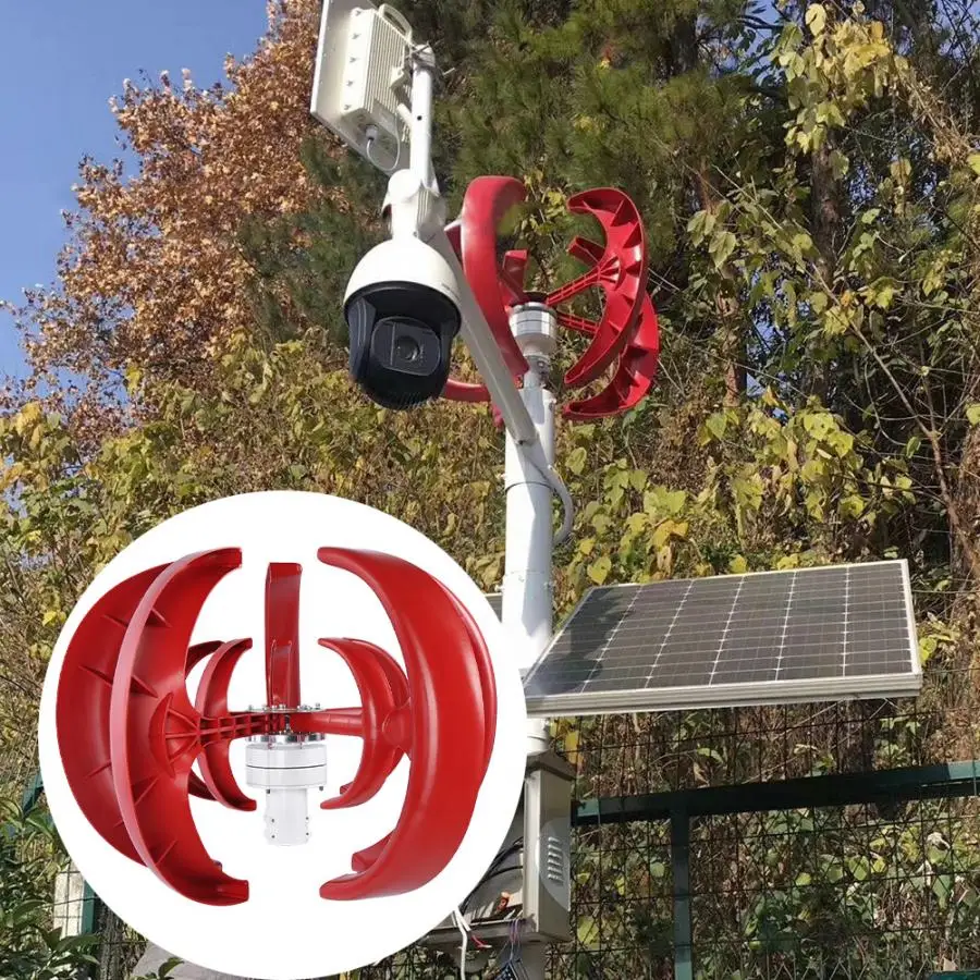 

100W 5-Blade Wind Generator NE-100R Windmill Street Lamp Monitors Vertical Generator Wind Generator