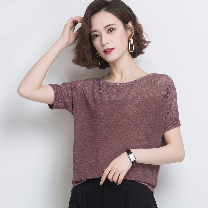 high-quality-women-blouse-summer-hollow-knit-shirts-lady-short-sleeve-hollow-tops