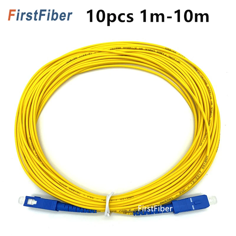 SC 10 шт. SC UPC патч-кабель 3 м симплексный режим волоконно-оптический патч-корд SC UPC 1 м 2,0 мм FTTH волоконно-оптический соединительный кабель 2 м 5 м 10 м