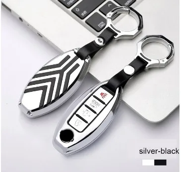 Чехол для ключей автомобиля из цинкового сплава для Nissan Qashqai Pathfinder Versa Tidda Murano Rogue X-Trail Smart Car Key куртка с брелком