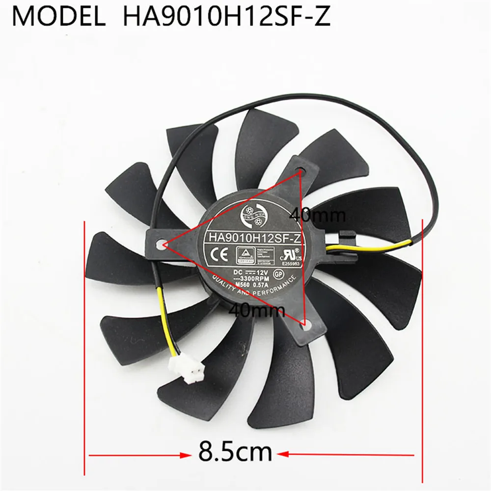85 мм графического процессора вентилятор охлаждения HA9010H12F-Z для MSI RX560 GTX1050/1050ti AERO ITX
