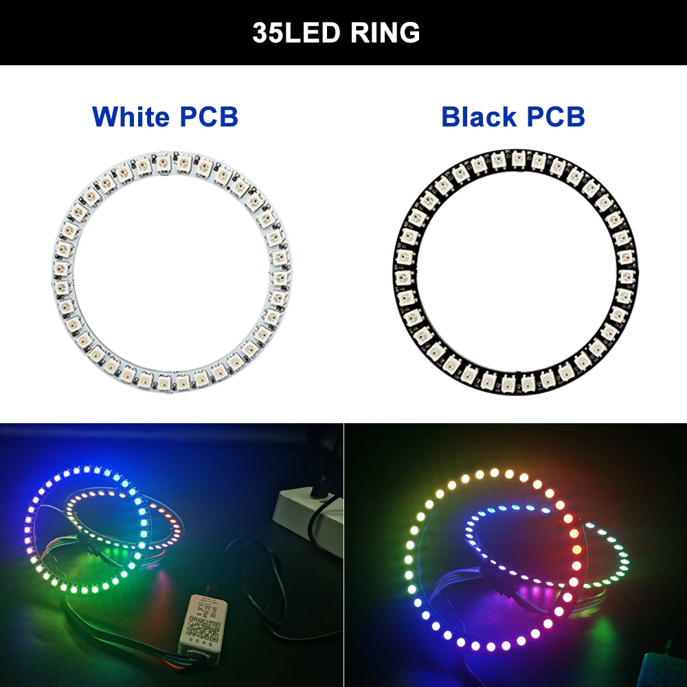 DC5V WS2812B Pixel Led Ring Einzeln Adressierbaren 5050 RGB 8 16 24 35 45 Lichter Runde Module Gebaut-in IC Volle Farbe Kreis – Detail 6