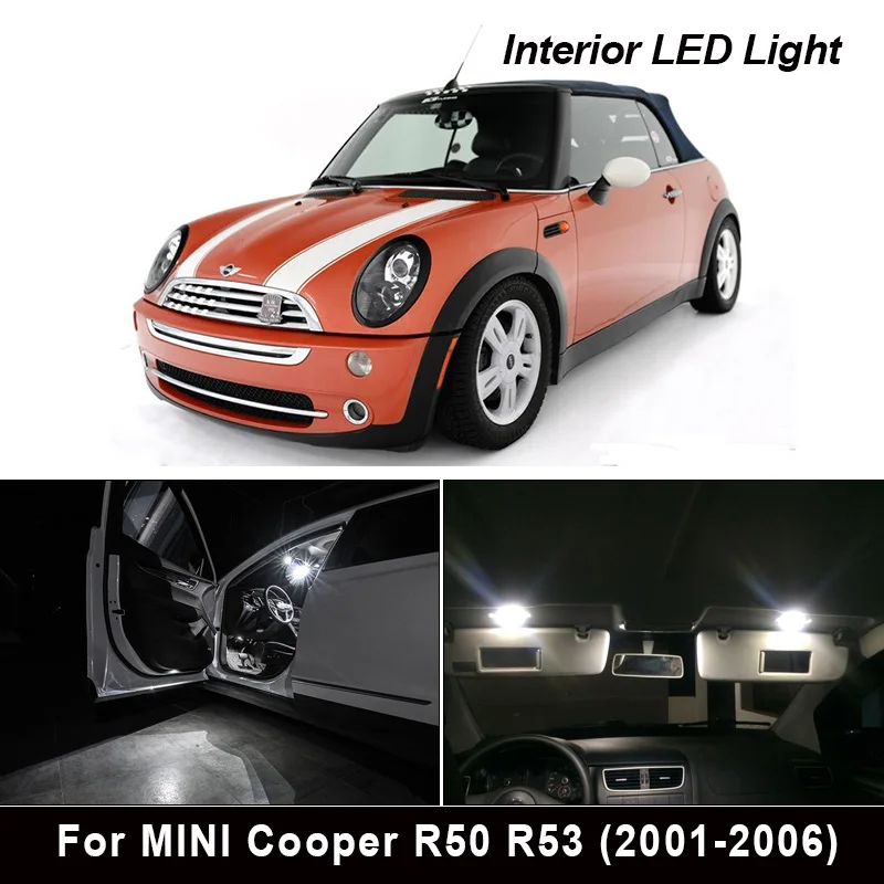 16Pcs LED License plate bulb + Interior Dome Map Reading Light Kit Package For MINI Cooper R50 R53 (2001-2006) | Автомобили и