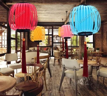

Decorative indoor red lantern chandelier restaurant hot pot restaurant chandelier balcony small ornaments CD50 W03