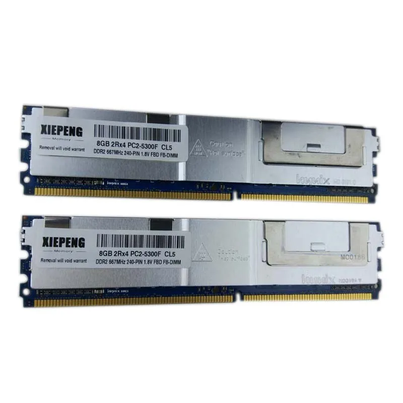 Серверная плата Intel S5000VSA S5000PSL ОЗУ 16 Гб (2x8 ГБ) DDR2 ECC полностью буфферизованная 8G 667