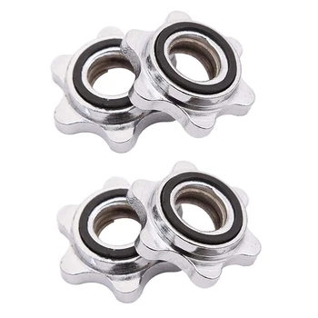 

4 Pcs 2.5cm Weight Bar Clamps Dumbbell Barbell Clamps Casting Lock Hex Nuts for Weightlifting Fitness Gym Crossfit