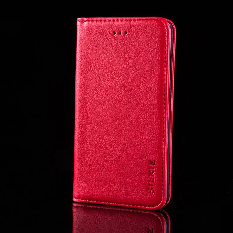 SILKIE классический кожаный чехол-бумажник чехол для Huawei Honor 7 7A 7X Shot X 7C 8 8 Lite pro 8X 8A слот для карт без магнита coque fundas - Цвет: Red