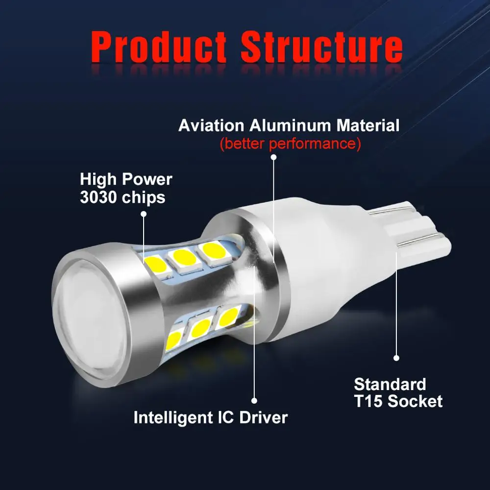 1�� W16W LED ����Ʈ 1000LM 3W 921 T15 �ڵ��� LED �ñ׳� ����Ʈ ĵ���� ���� 920 921 912 �������õ� ������ �ڵ� ������