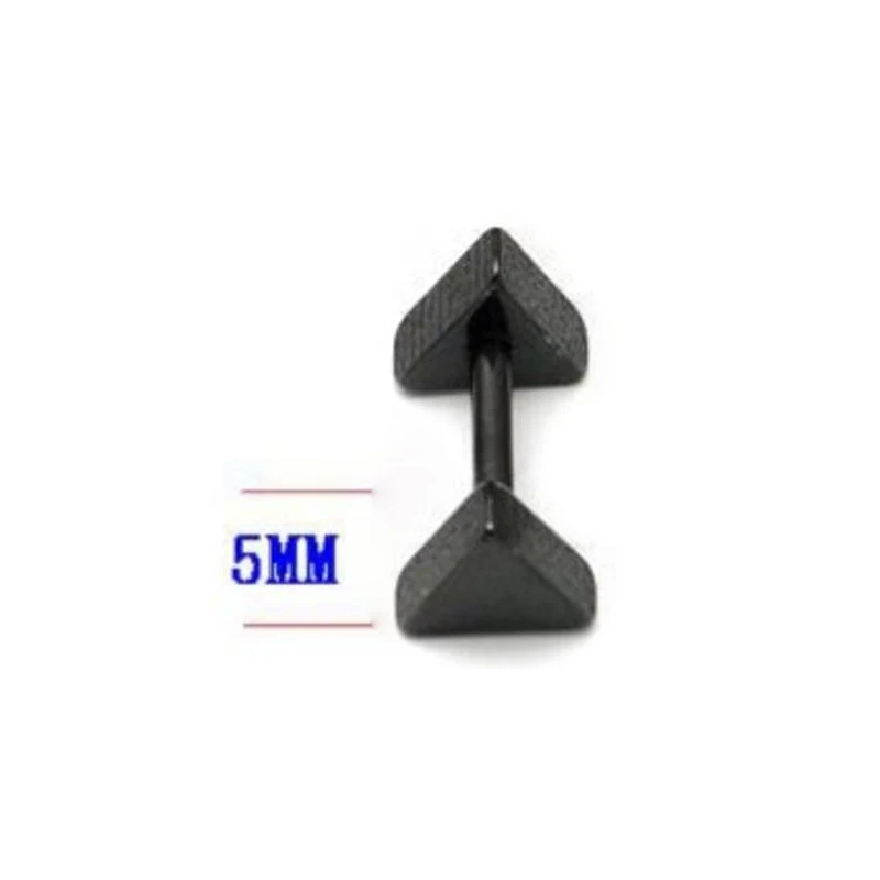 5 6 мм ширина треугольник черный титан сталь панк для мужчин Винт Назад(пирсинг) Серьги гвоздики ювелирные изделия пирсинг ухо аксессуар - Окраска металла: 5MM