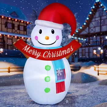 

PRETYZOOM 6FT Christmas Inflatable Snowman LED Light Air Blown Up Model for Xmas Yard Park Party Decoration US Plug
