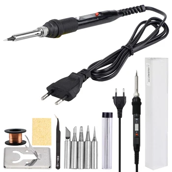 

80W Adjustable Temperature Digital Display 110V/220V Welding Electric Soldering Iron Solder Iron Tips Repair Rework Tool Kit