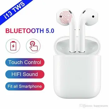 

i13 TWS matte Pop Up Wireless 5.0 Bluetooth Headphone Separate Use QI Wireless Charging Touch control headset Stereo earphone