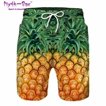 Летние мужские пляжные шорты для плавания, спортивные штаны, ананас, 3D принт, шорты для серфинга, Мужская одежда для плавания, свободные плавки для серфинга, купальный костюм