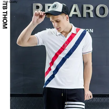 

2020 men's contrast color short sleeve polo shirts with pocket summer casual polo shirts men cotton tees male