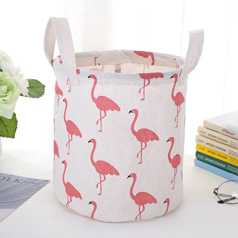 Foldable Cotton Storage Basket Desktop Waterproof Storage Organizer Bag Basket for clothes for Home storage of toys summer Apr12 (5)